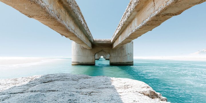 Underneath the bridge a stunning coastal view
