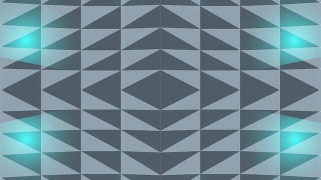 Geometric Triangles Pattern With Shifting Light Effects In Blue Tones