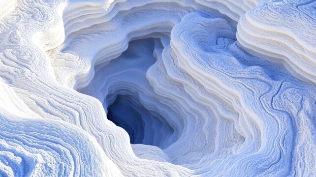 Fractal 3D valley with repeating nested patterns in vibrant colors