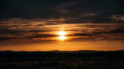 Obraz premium sunset in the mountains