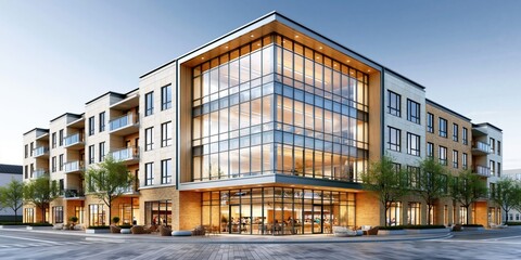 Naklejka premium Contemporary mixed use building design concept