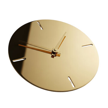 Minimalist gold wall clock with hour minute and second hands