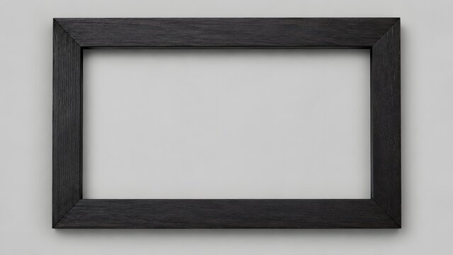 Empty dark wooden picture frame