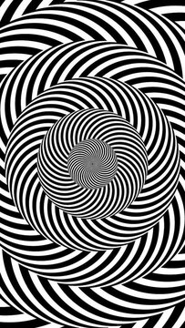 Optical illusion Black and white spiral 
