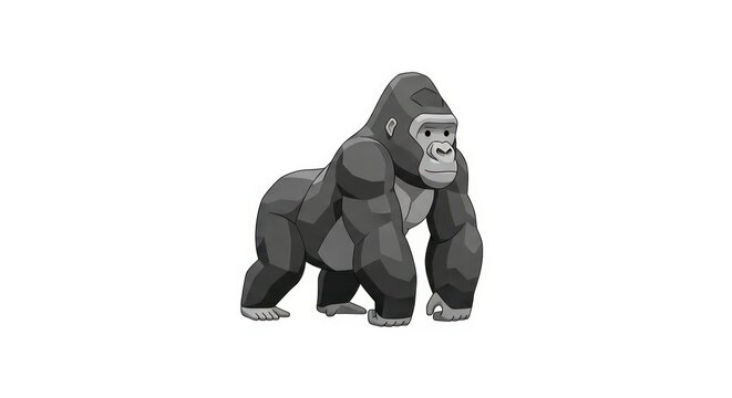 Large gorilla standing on white background.