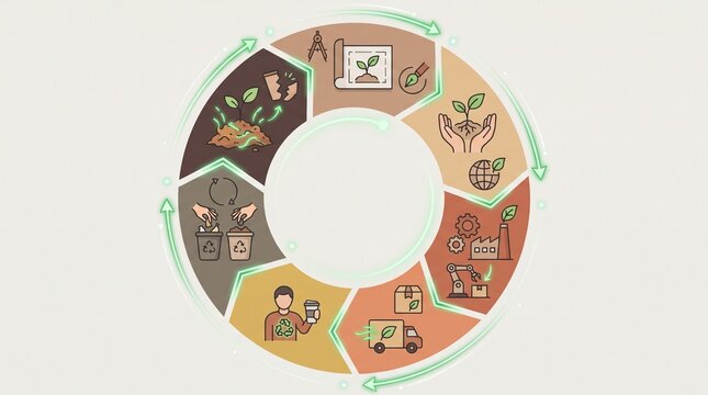 Circular Economy Supply Chain Diagram for Sustainable Business and Zero Waste Strategy