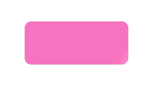 Pink Glossy Rounded Rectangle Button Animation with Shiny Surface and Light Reflection Effect, Suitable for User Interface, Call to Action, Navigation and Interactive Elements, Smooth Motion Graphic