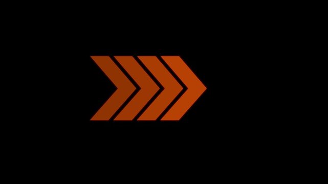 Arrow loading icon concept animation, arrows sign right concept, arrow looping animation, right direction concept, arrow loading icon animation. Abstract directional arrow icon animation. 4k video.