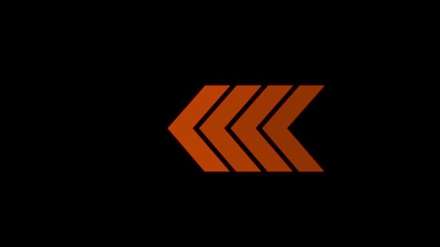 Arrow loading icon concept animation, arrows left concept, arrow looping animation left direction concept, arrow loading icon animation. Abstract directional arrow icon animation. 4k video.