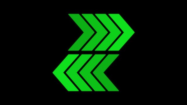 Left Right directional arrow loop animation. Arrow moving Left right on black background. arrows Left right animation concept.4k animation motion graphics video.