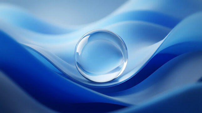 Blue and white swirling abstract shape with spiral center gradient