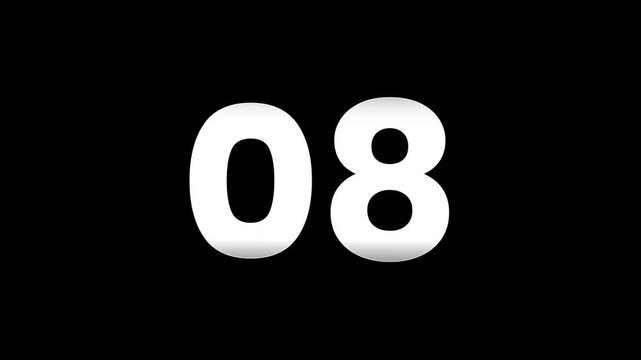 Number Countdown from 10 to 0 with Animated Glitch Effect
