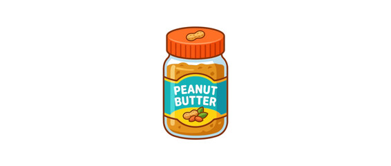 Obraz premium Cartoon peanut butter jar illustration isolated on white