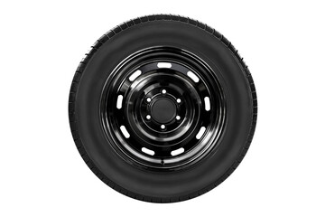 Car wheel , alloy wheel side view black color isolated on a white background   © Emma Grace