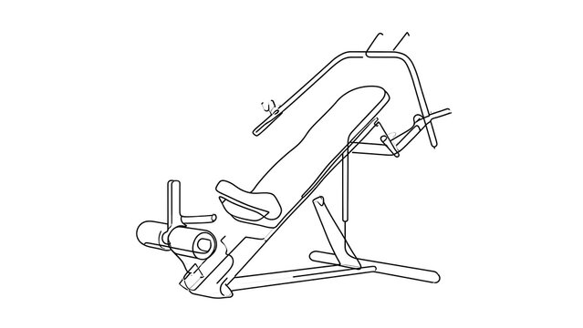 Incline bench press machine white background.
