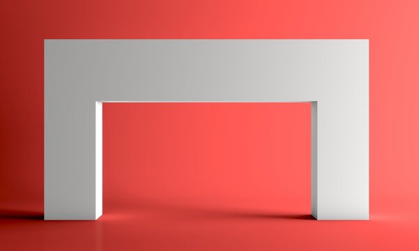 Modern Archway Entrance Isolated on Transparent Background. Elegant Welcome Arch, Minimal Event Decor, Architectural Design