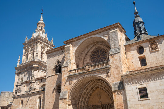 Burgo de Osma Cathedral with bell towers, Soria, Spain