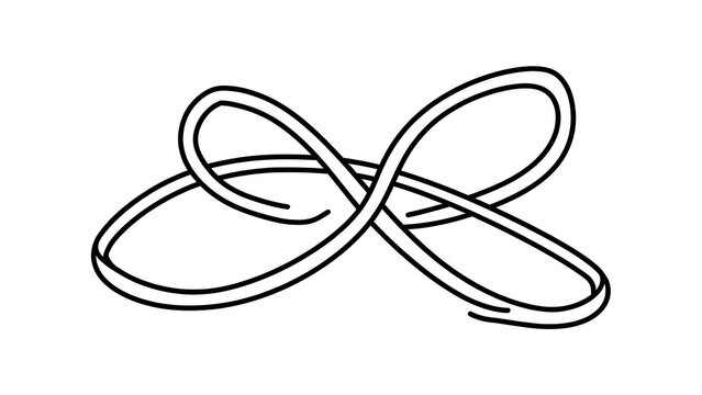 Elegant infinity symbol knot white background.