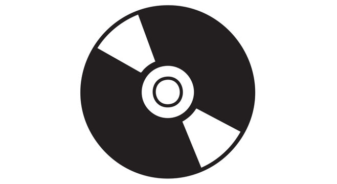 Compact disc icon design for digital media storage concepts.