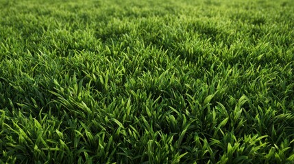 Fototapeta premium Close up of fresh green grass field in sunny daylight. Ideal for spring and environmental concepts.