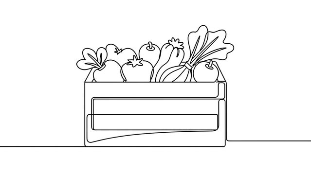 Wooden crate with fresh vegetables white background.
