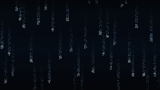 Matrix Style Digital Glyph Rain Ice Blue Seamless Loop 4K
