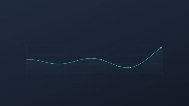 Animated Line Graph Drawing Teal Data Visualization Seamless Loop 4K