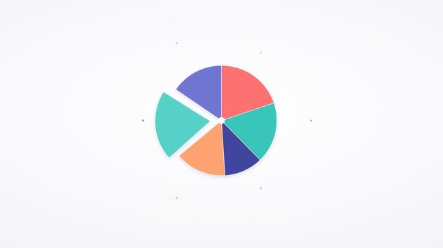Pie Chart Assembly Infographic Colorful Seamless Loop 4K