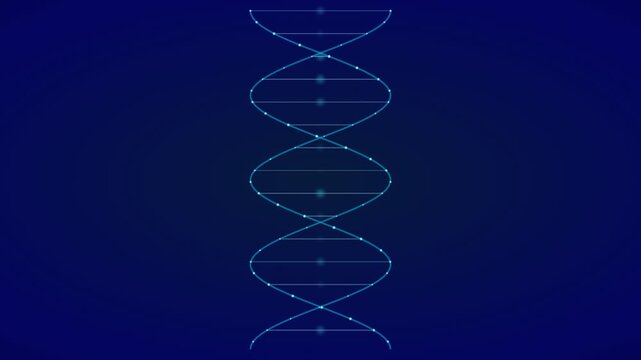 DNA Helix Rotating Double Strand Blue Seamless Loop 4K