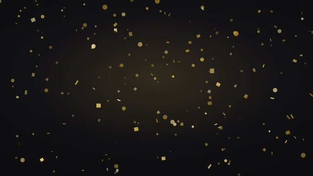 Golden Confetti Falling Celebration Seamless Loop 4K