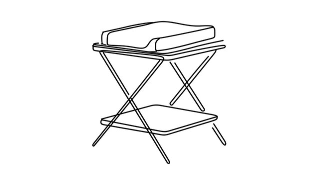 Folding baby bassinet illustration on white background.