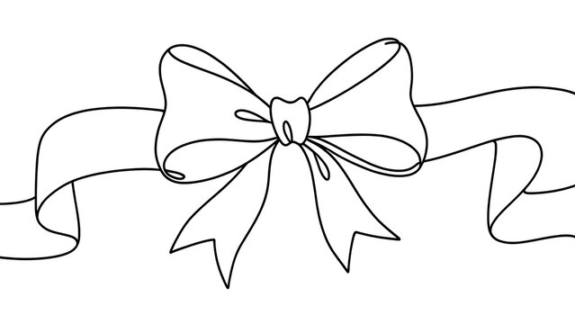 Elegant bow ribbon illustration on white background.