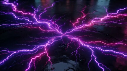 Obraz premium Energetic electric discharge abstract energy power