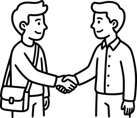 Fototapeta premium Two men shaking hands, representing agreement, partnership, and friendly greeting in business or social contexts.