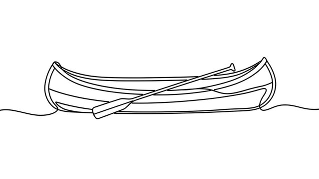 Simple canoe illustration on white background.