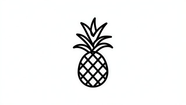 Minimalist pineapple icon on white background.