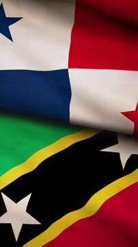 Panama and Saint Kitts and Nevis flag vertical
