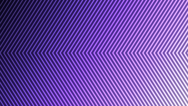Glowing purple chevron lines creating dynamic geometric pattern with neon light effect for modern