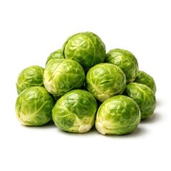 Obraz premium Fresh green Brussels sprouts pile.