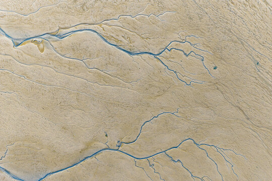 tidal creek patterns on coastal mudflat