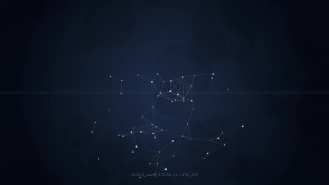 Abstract neural network synchronization showing dots and connecting lines