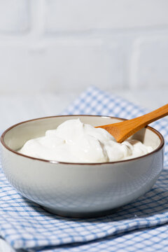 thick greek yogurt in a bowl