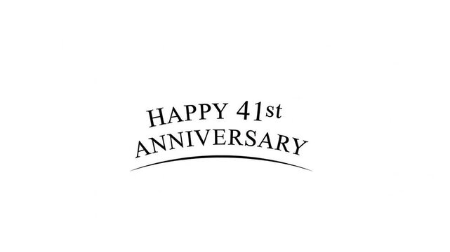A simple black text graphic celebrating a forty first anniversary