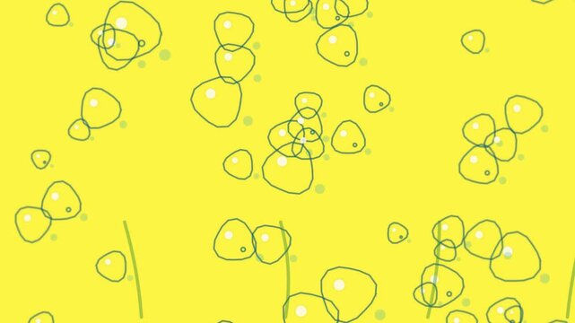 Abstract Yellow Background Featuring Rising Floating Circles Animation