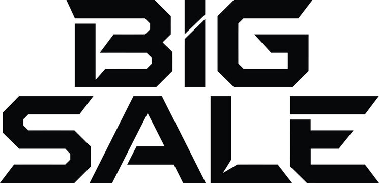 Typography Bold black big sale sign with block letters Vector