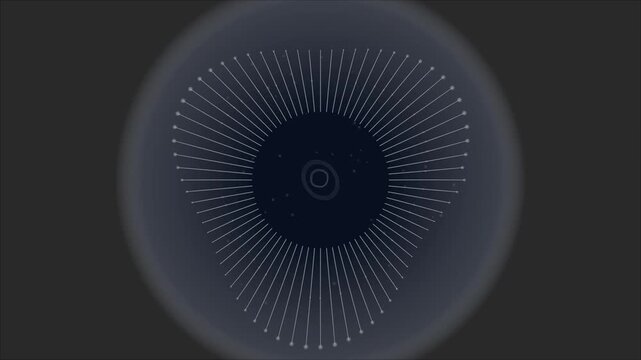 Abstract Circular Data Visualization with Pulsing Lines and Geometry