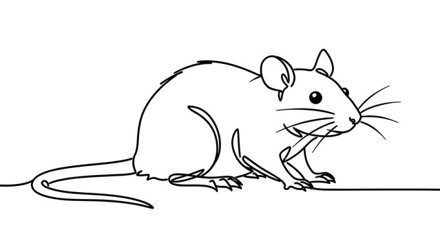 Simple line drawing of a mouse on white background.