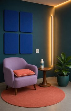 Sensory-Friendly Quiet Room With Soft Chair and Adjustable Lighting
