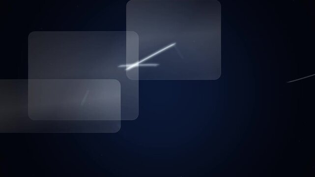 Abstract digital background with glowing moving transparent glass panes