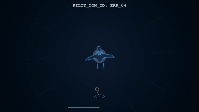 Futuristic Holographic Aircraft Radar Interface Displaying Active Status
